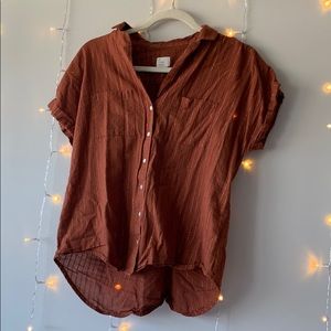 “A New Day” Women’s Burnt Orange Button Up Shirt